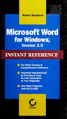 Book cover for Microsoft WORD for Windows 2.0 Instant Reference