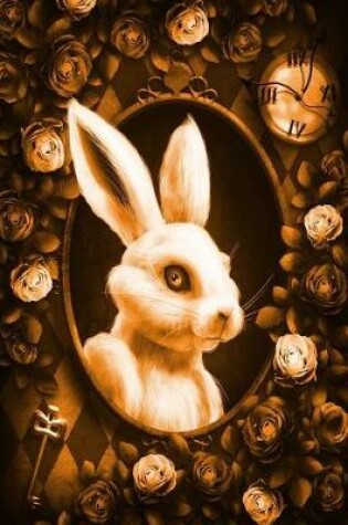Cover of Alice in Wonderland Modern Journal - Outwards White Rabbit (Orange)