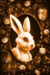 Book cover for Alice in Wonderland Modern Journal - Outwards White Rabbit (Orange)