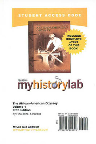 Cover of MyLab History with Pearson eText -- Standalone Access Card -- for The African-American Odyssey, Vol. 1