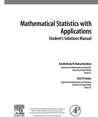 Book cover for Student Solutions Manual, Mathematical Statistics with Applications