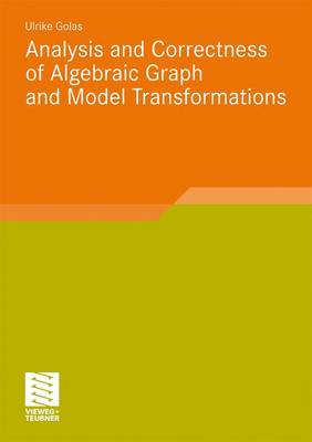 Book cover for Analysis and Correctness of Algebraic Graph and Model Transformations