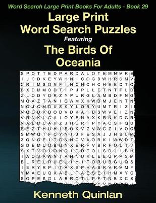 Book cover for Large Print Word Search Puzzles Featuring The Birds Of Oceania