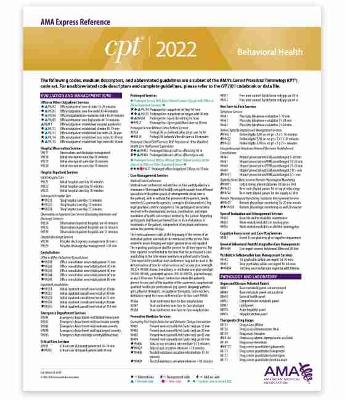 Cover of CPT Express Reference Coding Card 2022: Behavioral Health