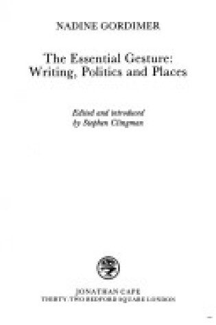Cover of The Essential Gesture