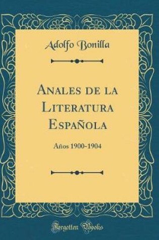 Cover of Anales de la Literatura Espanola