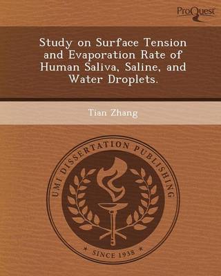 Book cover for Study on Surface Tension and Evaporation Rate of Human Saliva