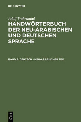 Cover of Deutsch - Neu-Arabischer Teil