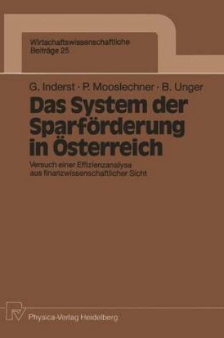 Cover of Das System der Sparförderung in Österreich