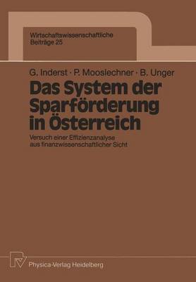 Book cover for Das System der Sparförderung in Österreich