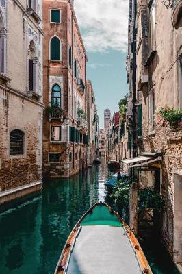 Book cover for A Narrow Canal and Gondola on the Water in Venice, Italy Journal