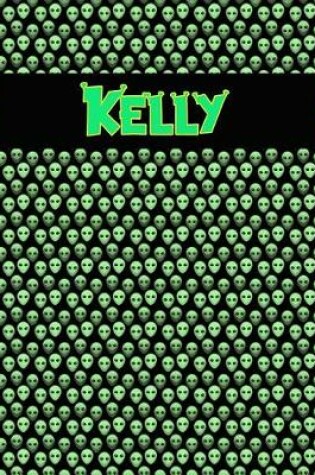 Cover of 120 Page Handwriting Practice Book with Green Alien Cover Kelly