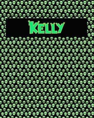 Book cover for 120 Page Handwriting Practice Book with Green Alien Cover Kelly