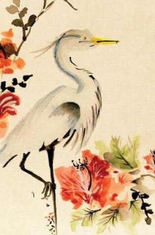 Cover of Asian Floral Crane Journal Notebook, Narrow Ruled