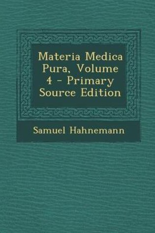 Cover of Materia Medica Pura, Volume 4