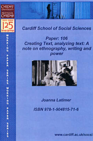 Cover of Creating Text, Analyzing Text