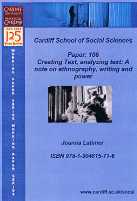 Cover of Creating Text, Analyzing Text