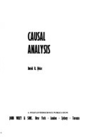 Cover of Casual Analysis