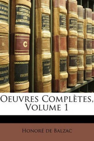 Cover of Oeuvres Completes, Volume 1