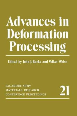 Cover of Advances in Deformation Processing
