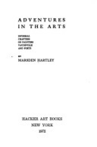 Cover of Adventures in the Arts