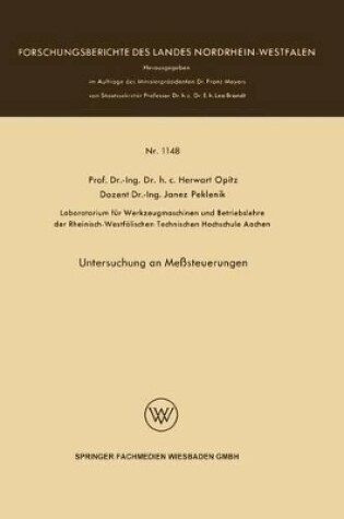 Cover of Untersuchung an Messsteuerungen