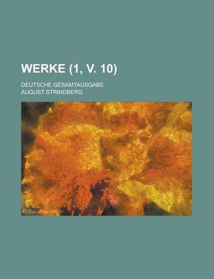 Book cover for Werke (1, V. 10); Deutsche Gesamtausgabe