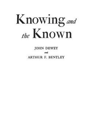 Cover of Knowing and the Known