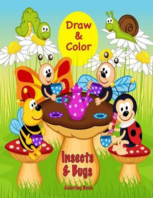 Book cover for Draw & Color Insects & Bugs Coloring Book