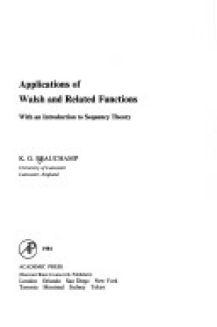 Cover of Applications of Walsh and Related Functions