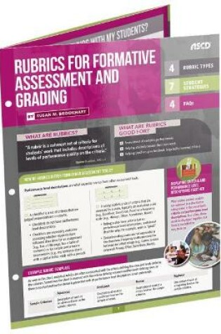 Cover of Rubrics for Formative Assessment and Grading