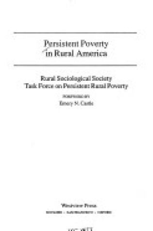 Cover of Persistent Poverty In Rural America