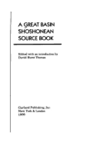 Cover of Great Basin Shoshonean