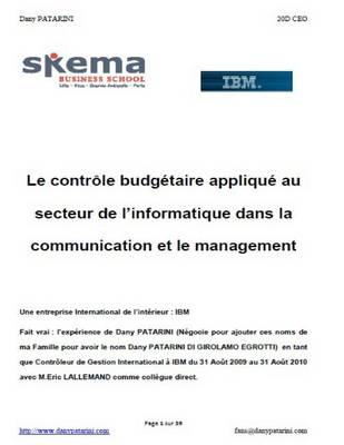 Book cover for Le contrôle budgétaire appliqué au secteur de l'informatique dans la communication et le management