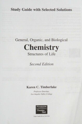 Cover of Study Guide with Selected Solutions for General, Organic and Biological Chemistry