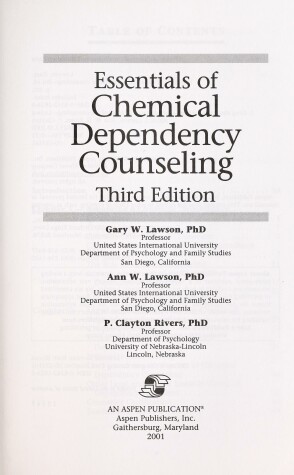 Book cover for Essentials of Chemical Dependency Counseling