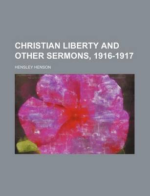 Book cover for Christian Liberty and Other Sermons, 1916-1917