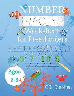 Book cover for Number Tracing Worksheet for Preschoolers