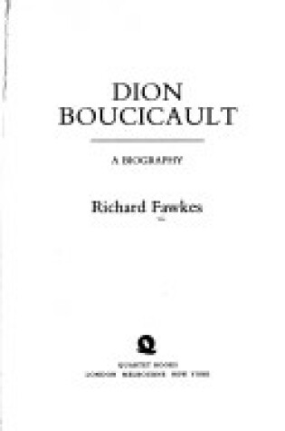 Cover of Dion Boucicault