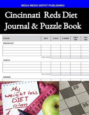 Book cover for Cincinnati Reds Diet Journal & Puzzle Book