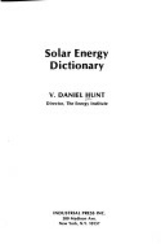 Cover of Solar Energy Dictionary