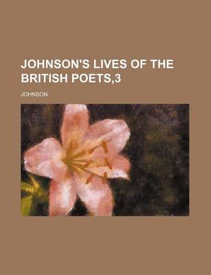 Book cover for Johnson's Lives of the British Poets,3