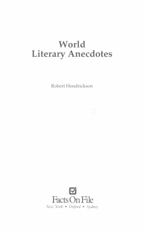 Book cover for World Literary Anecdotes