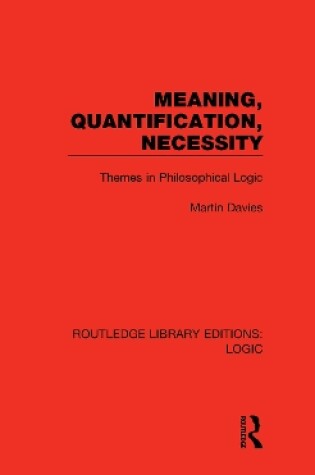 Cover of Meaning, Quantification, Necessity