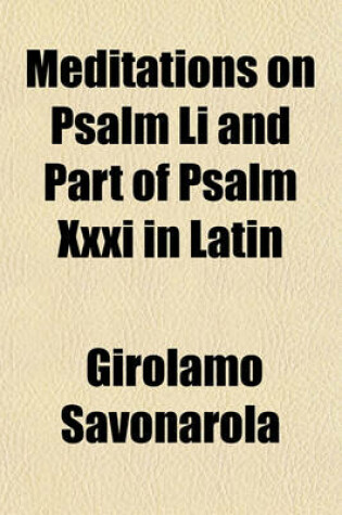 Cover of Meditations on Psalm Li and Part of Psalm XXXI in Latin