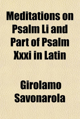 Book cover for Meditations on Psalm Li and Part of Psalm XXXI in Latin