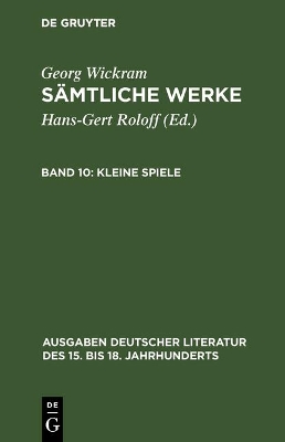 Cover of Samtliche Werke, Band 10, Kleine Spiele