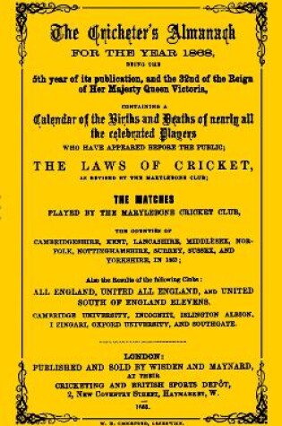 Cover of Wisden Cricketers' Almanack 1868