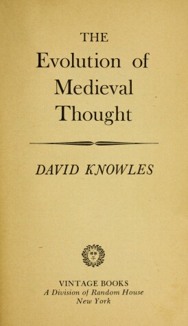Book cover for The Evolution of Medieval Thought