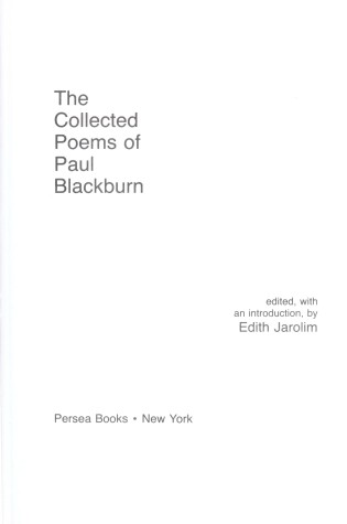 Cover of The Collected Poems of Paul Blackburn